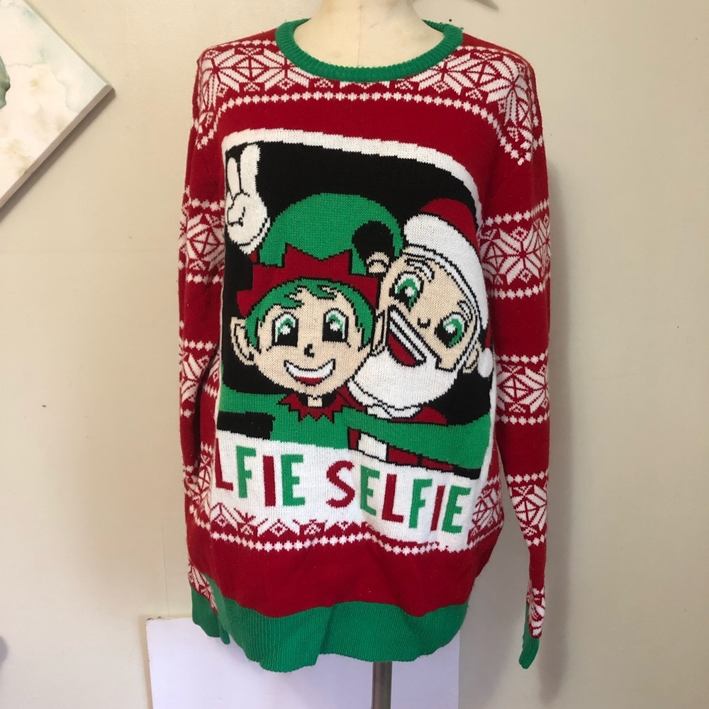Elfie Selfie Ugly Xmas Sweater
